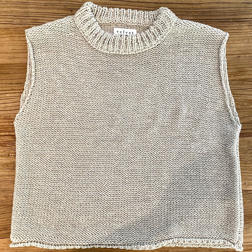 Velvet Sage Crew neck cotton Sweater, size XS